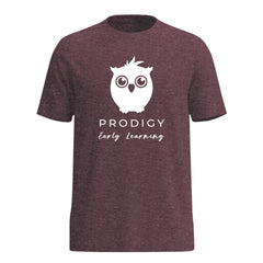 Prodigy Early Learning - Classic Logo Heathered Maroon Short Sleeve Tee