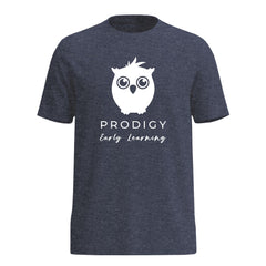 Prodigy Early Learning - Classic Logo Heathered Navy Blue Short Sleeve Tee