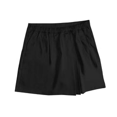 1776 Girl's Black 2-Kick Pleated Skort w/ Two Front Side Pleats