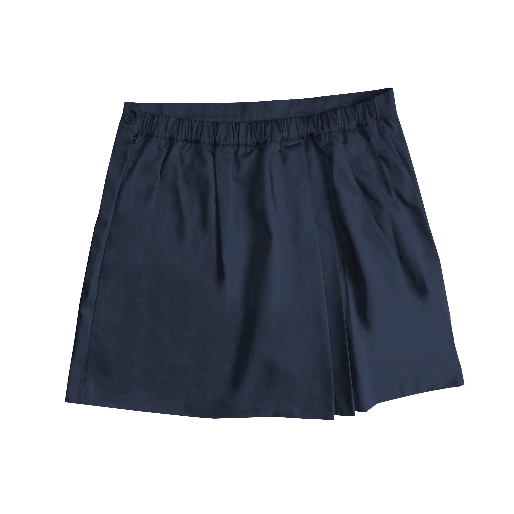 1776 Falda pantalón plisada de dos patadas azul marino para niñas y mujeres